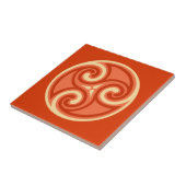 Celtic Tris Ornament, Mandarin Oranje Tegeltje (Zijkant)