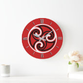 Celtic Tris Ornament, Red, Black en White Grote Klok (Huis)
