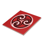 Celtic Tris Ornament, Red, Black en White Tegeltje (Zijkant)