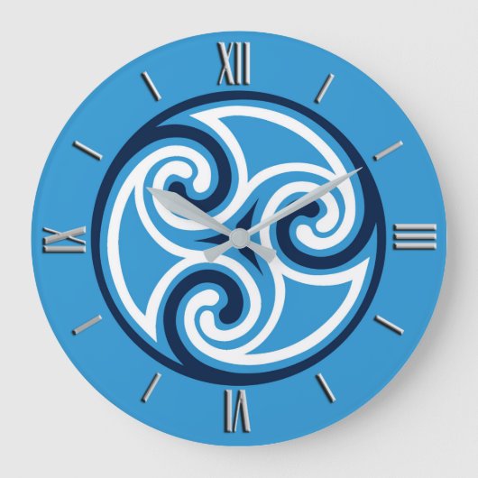 Celtic Tris Ornament, Sky Blue en Grote Klok (Voorkant)