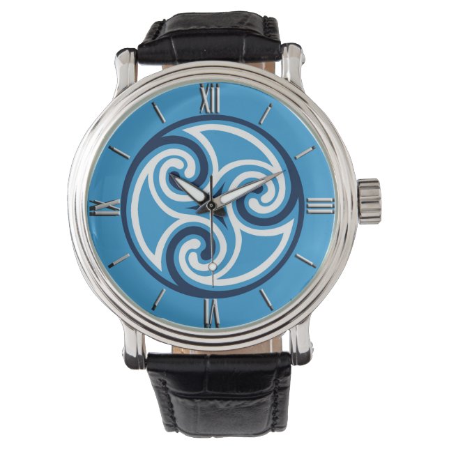 Celtic Tris Ornament, Sky Blue en Horloge (Voorkant)