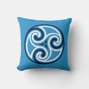 Celtic Tris Ornament, Sky Blue en Kussen