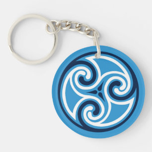 Celtic Tris Ornament, Sky Blue en Sleutelhanger