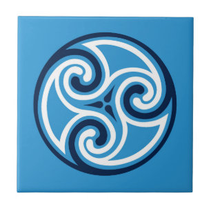 Celtic Tris Ornament, Sky Blue en Tegeltje