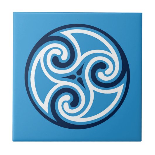 Celtic Tris Ornament, Sky Blue en Tegeltje (Voorkant)