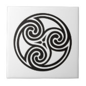Celtic Tris Ornament, White en Black Tegeltje (Voorkant)