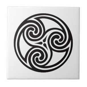 Celtic Tris Ornament, White en Black Tegeltje