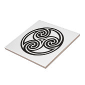 Celtic Tris Ornament, White en Black Tegeltje (Zijkant)