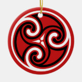 Celtic Tris Pattern, Red, Black en Black Keramisch Ornament (Voorkant)