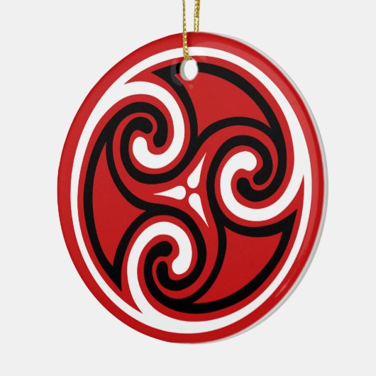 Celtic Tris Pattern, Red, Black en Black Keramisch Ornament (Links)