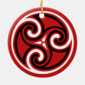 Celtic Tris Pattern, Red, Black en Black Keramisch Ornament (Achterkant)