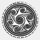 Celtic Tris Ronde Sticker (Voorkant)