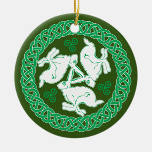 Celtic Trisangers Hares Keramisch Ornament