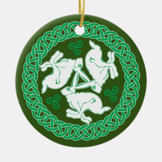 Celtic Trisangers Hares Keramisch Ornament (Voorkant)