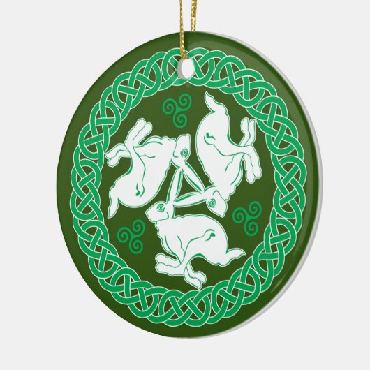 Celtic Trisangers Hares Keramisch Ornament (Links)