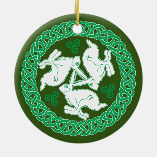 Celtic Trisangers Hares Keramisch Ornament (Achterkant)