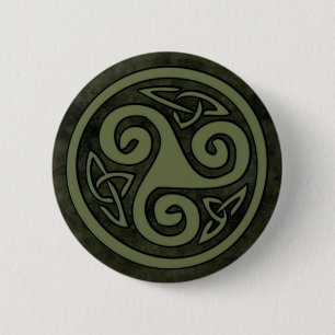 Celtic Trisangers of Triskelion Button