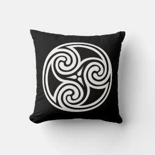 Celtic Trisangers Ornament, zwart en wit Kussen