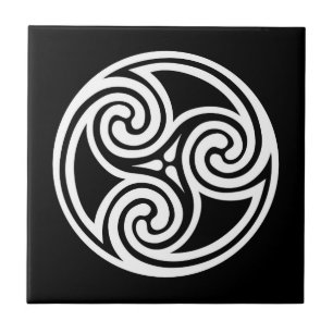 Celtic Trisangers Ornament, zwart en wit Tegeltje