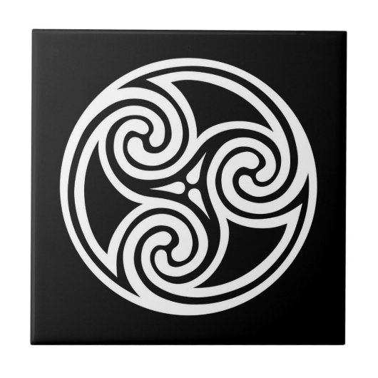 Celtic Trisangers Ornament, zwart en wit Tegeltje (Voorkant)