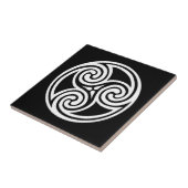 Celtic Trisangers Ornament, zwart en wit Tegeltje (Zijkant)