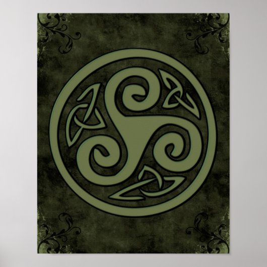 Celtic Trisangers Triskelion Poster (Voorkant)