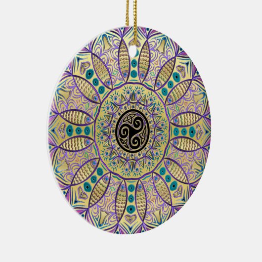 Celtic Trisemmerala kerstboomversier Keramisch Ornament (Rechts)