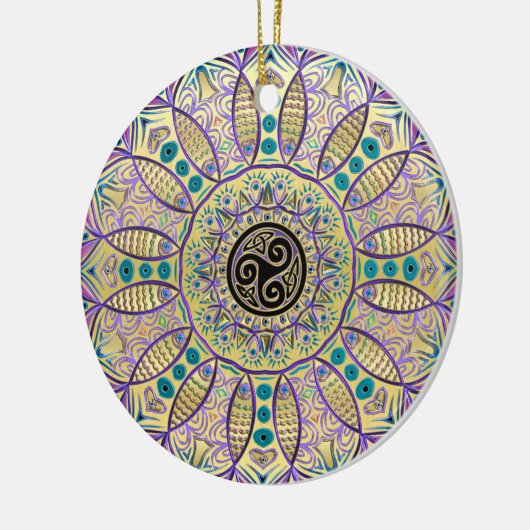 Celtic Trisemmerala kerstboomversier Keramisch Ornament (Links)