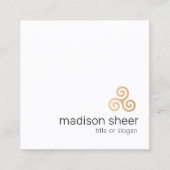 Celtic TrisemmerSymbol, Gold Triple Spirple Vierkante Visitekaartje (Voorkant)