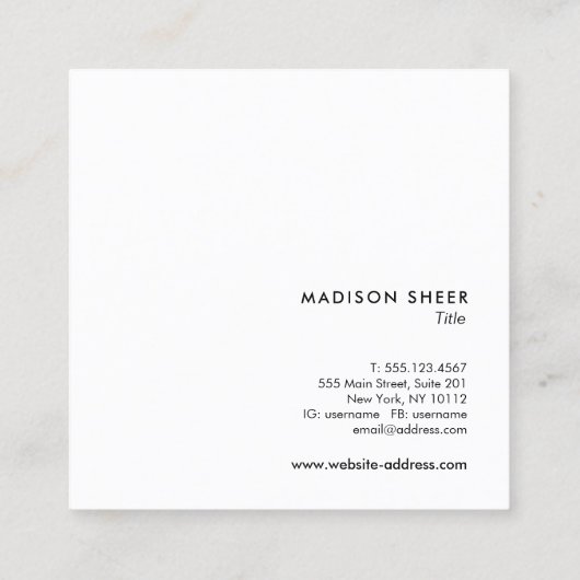 Celtic TrisemmerSymbol, Gold Triple Spirple Vierkante Visitekaartje (Achterkant)