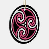 Celtic Trisemmertern, Fuchsia Black en White Keramisch Ornament (Rechts)