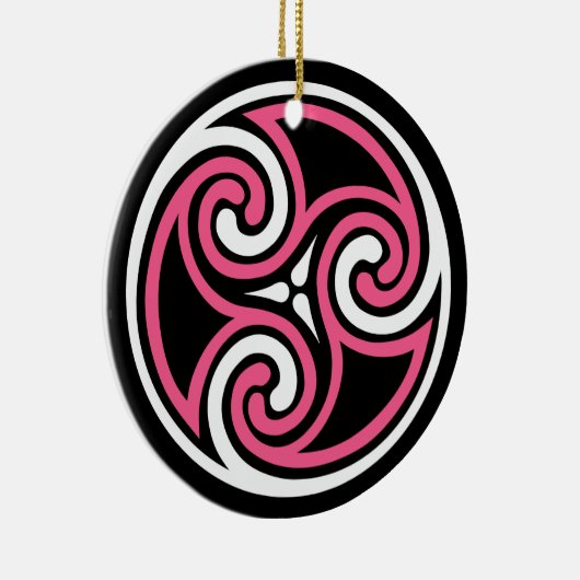 Celtic Trisemmertern, Fuchsia Black en White Keramisch Ornament (Rechts)