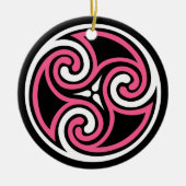 Celtic Trisemmertern, Fuchsia Black en White Keramisch Ornament (Voorkant)