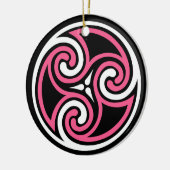 Celtic Trisemmertern, Fuchsia Black en White Keramisch Ornament (Links)