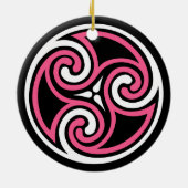 Celtic Trisemmertern, Fuchsia Black en White Keramisch Ornament (Achterkant)