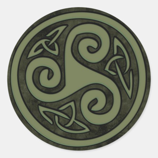 Celtic Triskele or Triskelion Ronde Sticker (Voorkant)