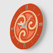 Celtic Triskele Ornament, Mandarin Orange Grote Klok (Hoek)