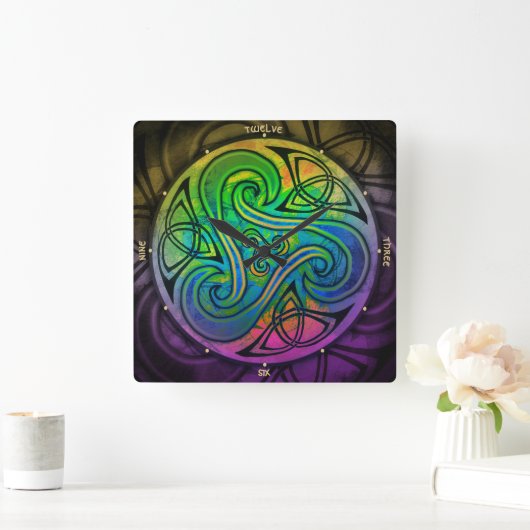 Celtic Triskele Uhr Vierkante Klok (Huis)