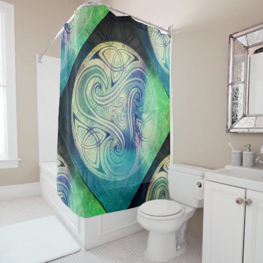 Celtic Triskele Vorhang Douchegordijn (In situ)