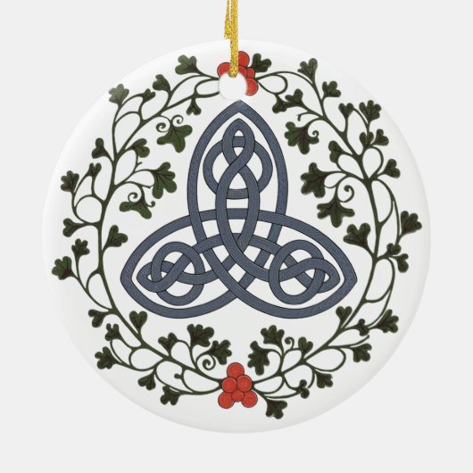 Celtic Triskele with Holly and Ivy Ornament (Achterkant)