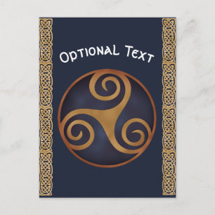 Celtic Triskelion (blauw) Aangepast Briefkaart