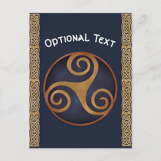 Celtic Triskelion (blauw) Aangepast Briefkaart (Voorkant)