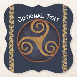 Celtic Triskelion (blauw) Aangepast Kartonnen Onderzetters