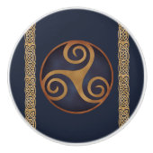 Celtic Triskelion (blauw) Aangepast Keramische Knop (Voorkant)