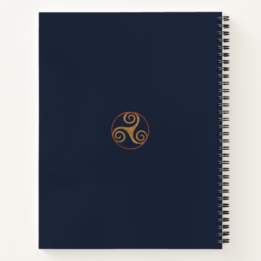 Celtic Triskelion (blauw) Aangepast Notitieboek (Achterkant)