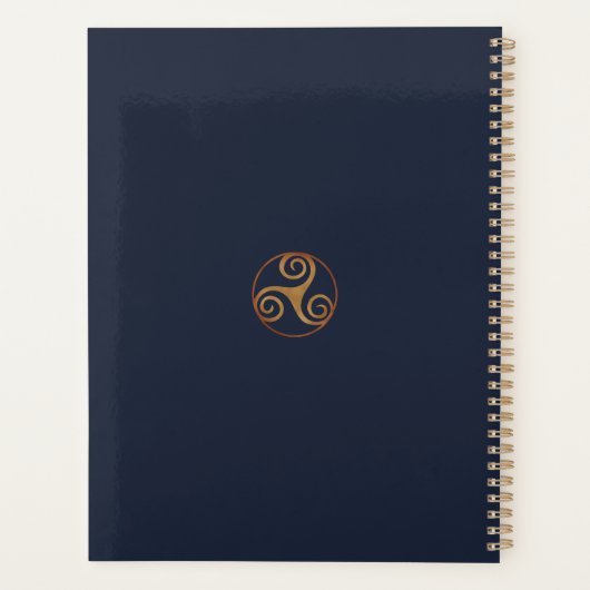 Celtic Triskelion (blauw) Aangepast Planner (Achterkant)