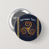 Celtic Triskelion (blauw) Aangepast Ronde Button 5,7 Cm (Voorkant /achterkant)