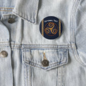 Celtic Triskelion (blauw) Aangepast Ronde Button 5,7 Cm (In situ)