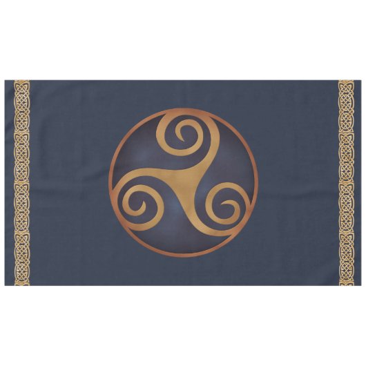 Celtic Triskelion (blauw) Aangepast Tafelkleed (Voorkant (Horizontaal))