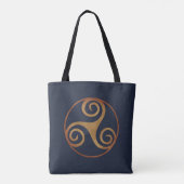 Celtic Triskelion (blauw) Aangepast Tote Bag (Achterkant)